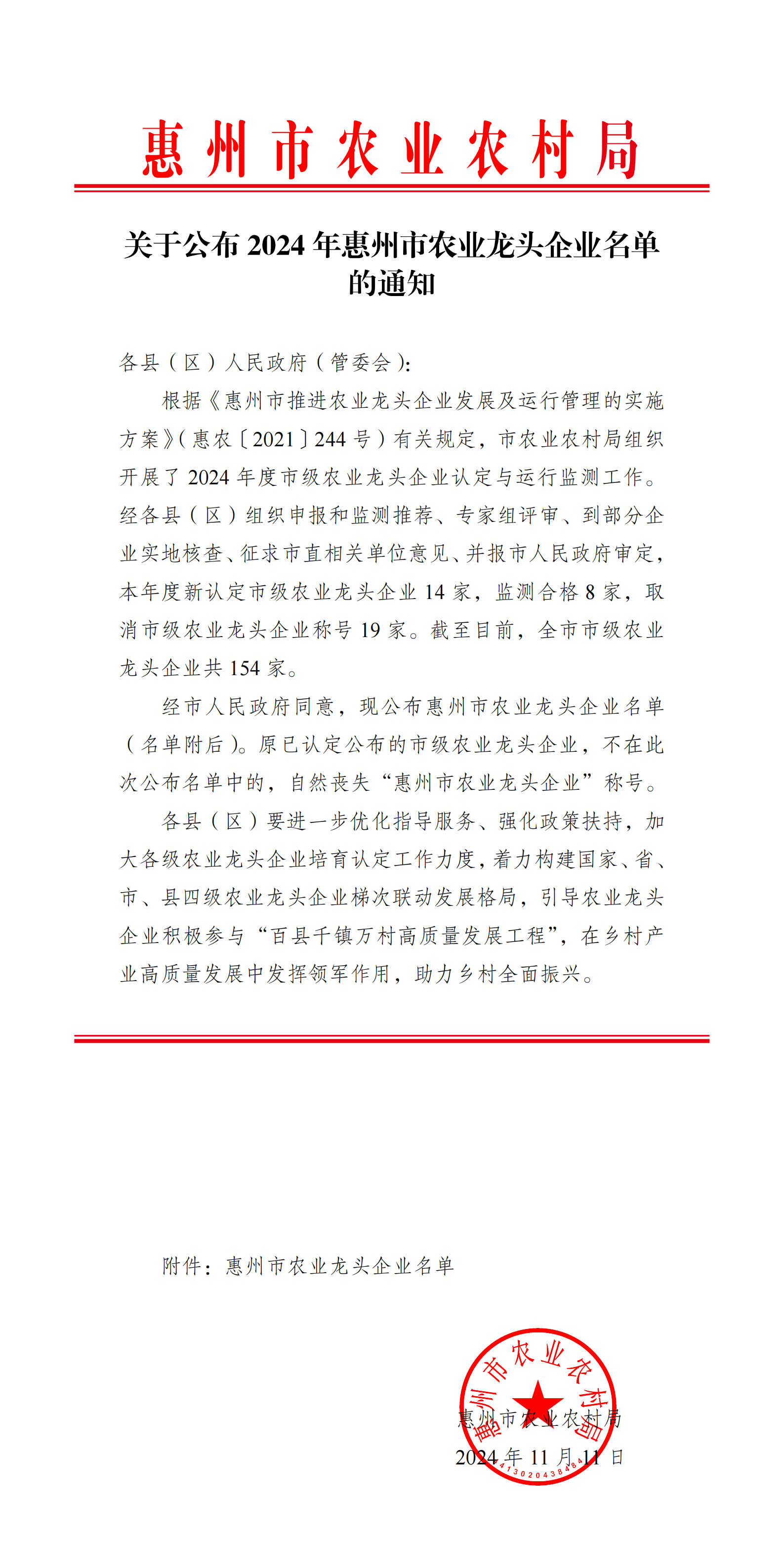 惠州市順安牧場(chǎng)有限公司榮獲“惠州市農(nóng)業(yè)龍頭企業(yè)”稱(chēng)號(hào)